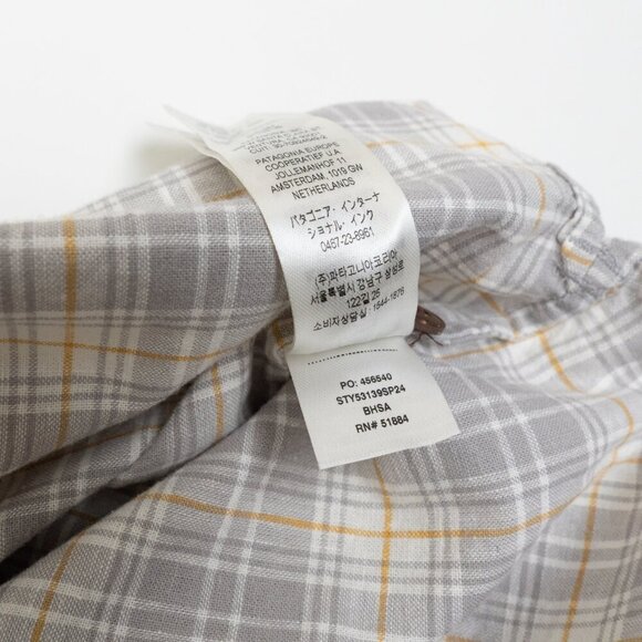Patagonia Mens Back Step Collared Shirt Beyond Horizons Salt Grey Hemp Cotton XL - Picture 14 of 16